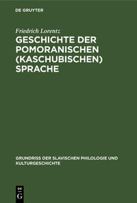 Vorderes Coverbild Geschichte der pomoranischen (kaschubischen) Sprache