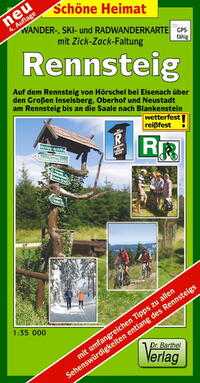 Vorderes Coverbild Wander-, Ski- und Radwanderkarte Rennsteig
