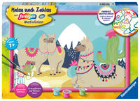 Vorderes Coverbild CreArt, Malen nach Zahlen Kinder - Glückliche Lamas