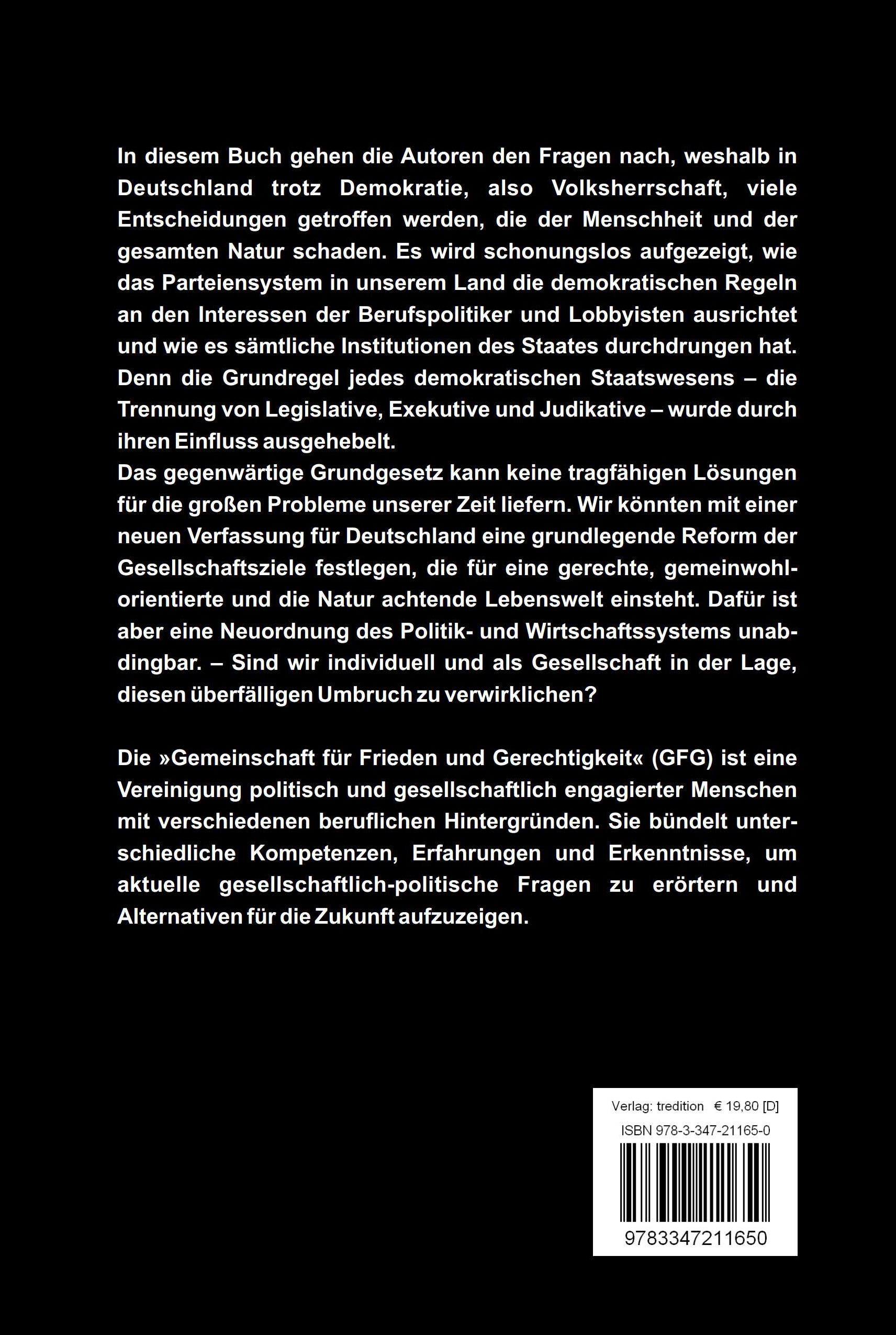 Rückseitencover Demokratie versus Parteienherrschaft