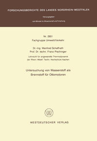 Vorderes Coverbild Untersuchung von Wasserstoff als Brennstoff für Ottomotoren