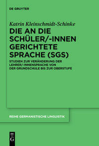 Vorderes Coverbild Die an die Schüler/-innen gerichtete Sprache (SgS)