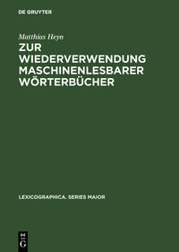 Vorderes Coverbild Zur Wiederverwendung maschinenlesbarer Wörterbücher