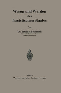 Vorderes Coverbild Wesen und Werden des fascistischen Staates