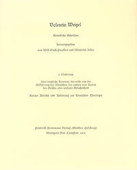 Vorderes Coverbild Valentin Weigel: Sämtliche Schriften / 3. Lieferung: Zwei nützliche Tractate ...