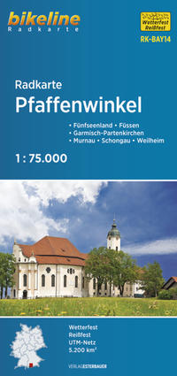 Vorderes Coverbild Radkarte Pfaffenwinkel (RK-BAY14)