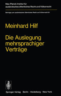 Vorderes Coverbild Die Auslegung mehrsprachiger Verträge