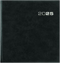 Vorderes Coverbild Zettler - Wochenbuch Sekretär 2025 schwarz, 20x21cm, Bürokalender mit 128 Seiten, 1 Woche auf 2 Seiten, wattierter Kunststoffeinband, Klebebindung, Monatsübersicht und deutsches Kalendarium