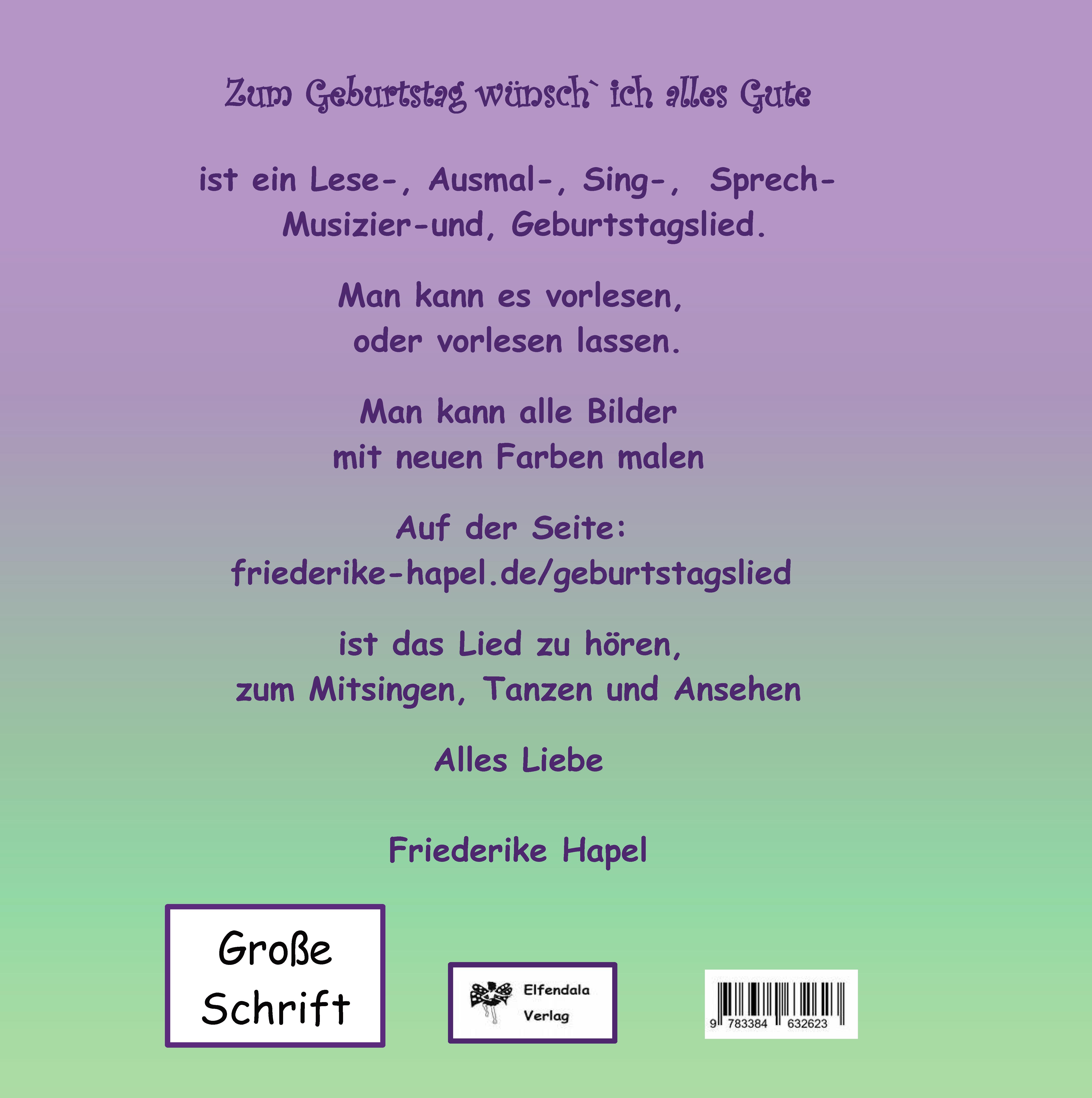 Rückseitencover Zum Geburtstag wünsch´ ich alles Gute
