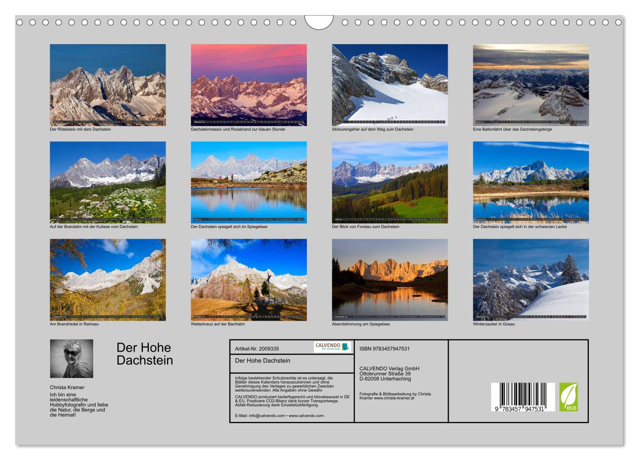 Beispielinhalt (Bild) Der Hohe Dachstein (Wandkalender 2026 DIN A3 quer), CALVENDO Monatskalender