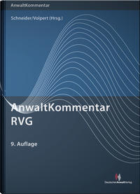 Vorderes Coverbild AnwaltKommentar RVG