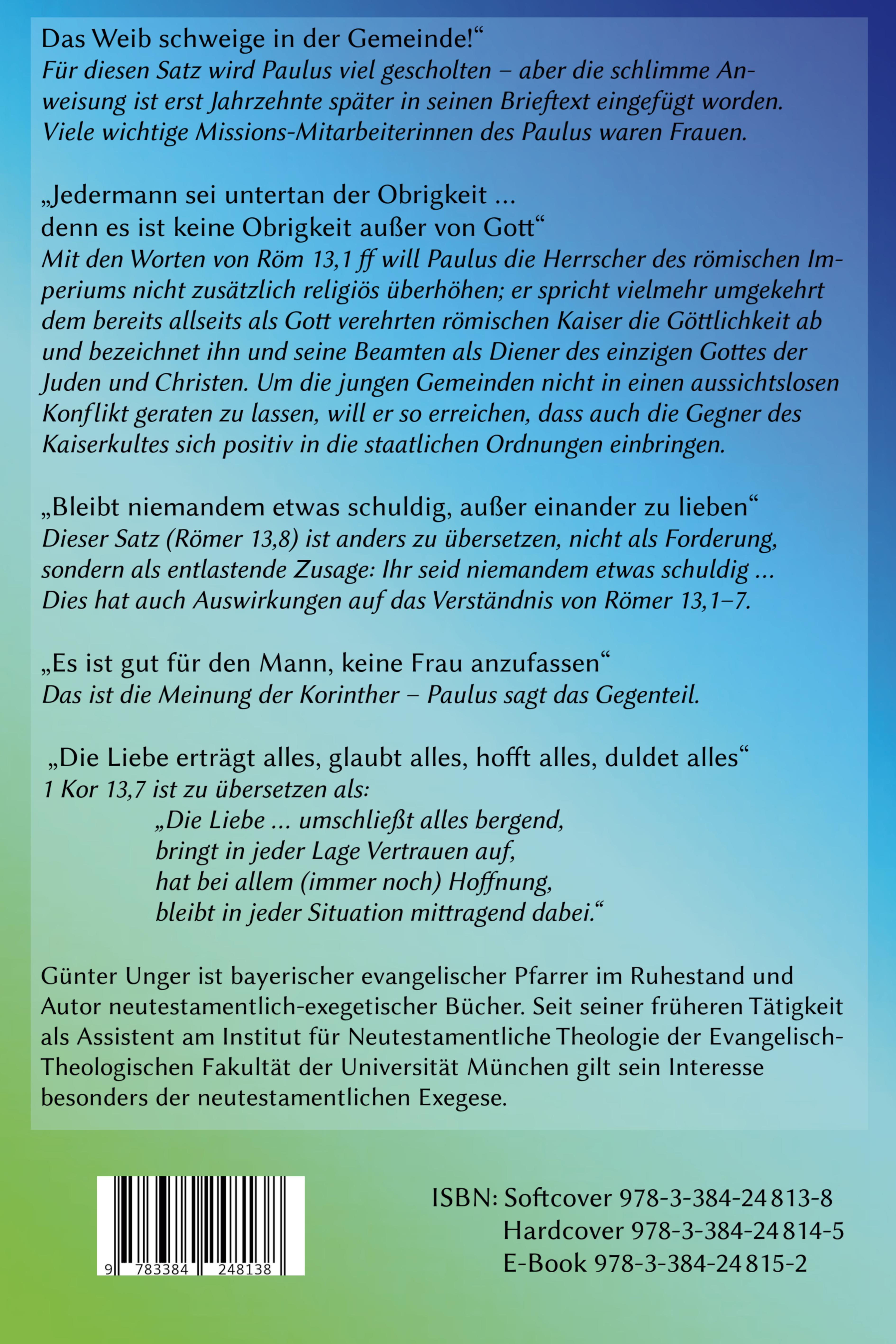 Rückseitencover Paulus meinte das ganz anders