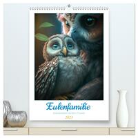 Vorderes Coverbild Eulenfamilie (hochwertiger Premium Wandkalender 2025 DIN A2 hoch), Kunstdruck in Hochglanz