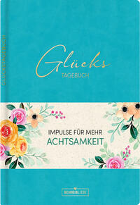 Vorderes Coverbild Glückstagebuch Soft Touch Aquamarin, vegan
