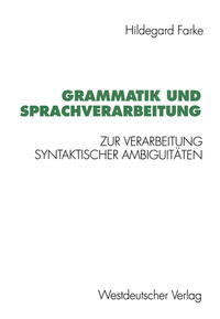 Vorderes Coverbild Grammatik und Sprachverarbeitung