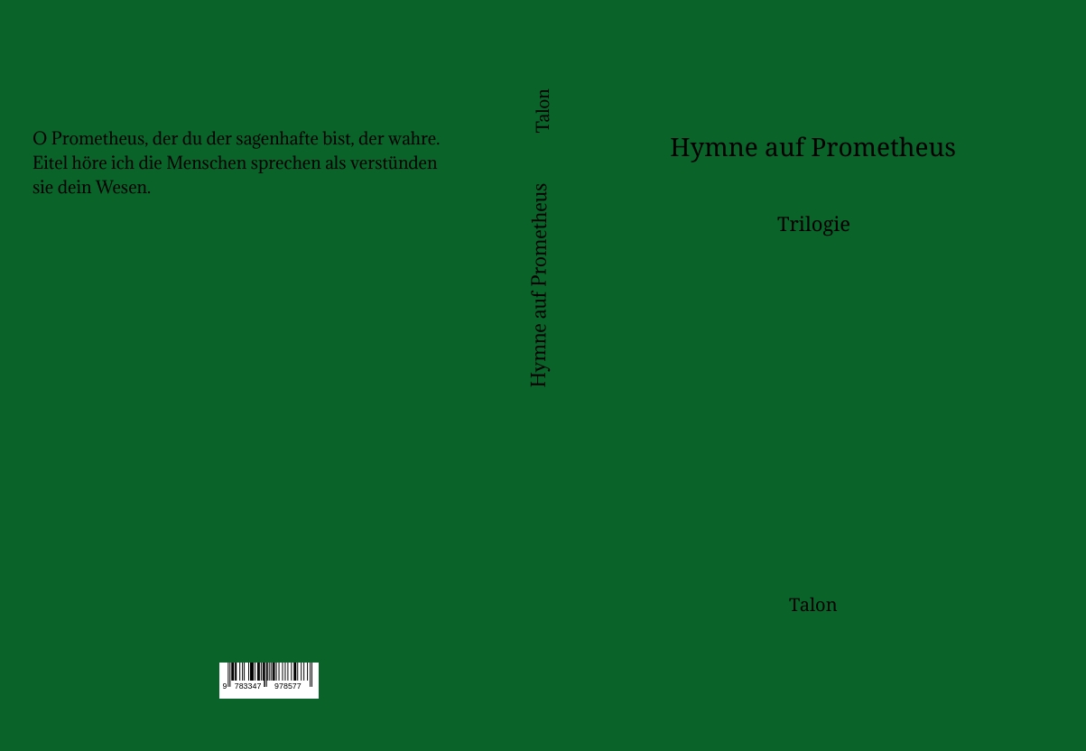 Gesamtes Coverbild Hymne auf Prometheus