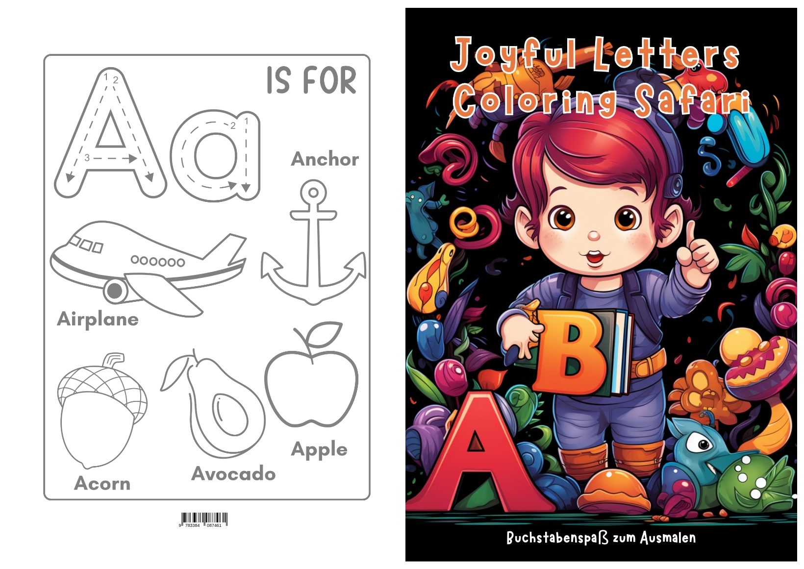 Gesamtes Coverbild Joyful Letters Coloring Safari: A-Z Coloring Magic