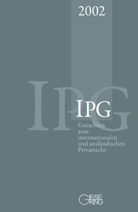 Vorderes Coverbild Gutachten zum internationalen und ausländischen Privatrecht IPG 2002