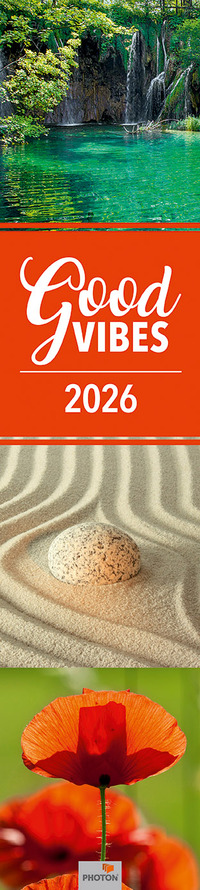Vorderes Coverbild GOOD VIBES Streifenkalender 2026