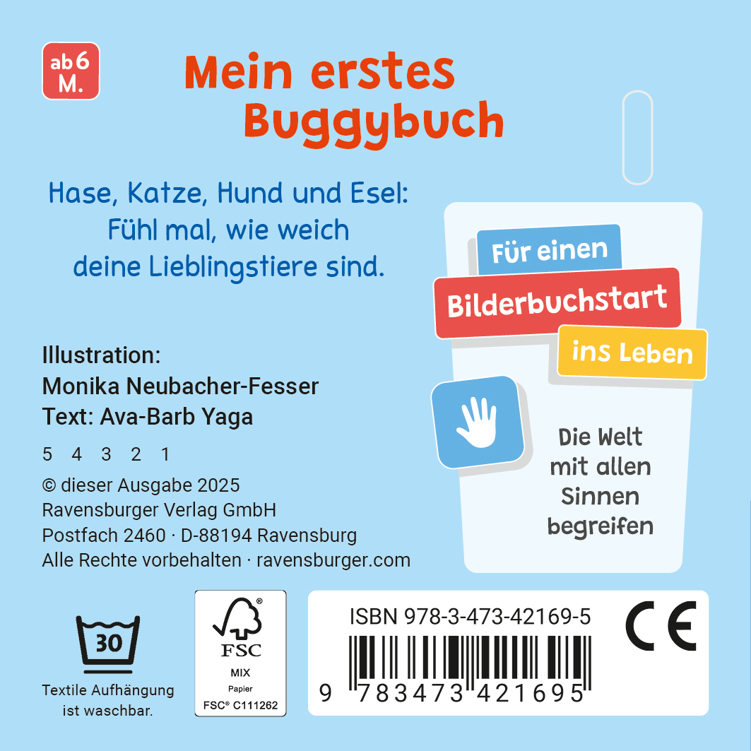 Rückseitencover Mein erstes Buggybuch: Fühl mal! Lieblingstiere