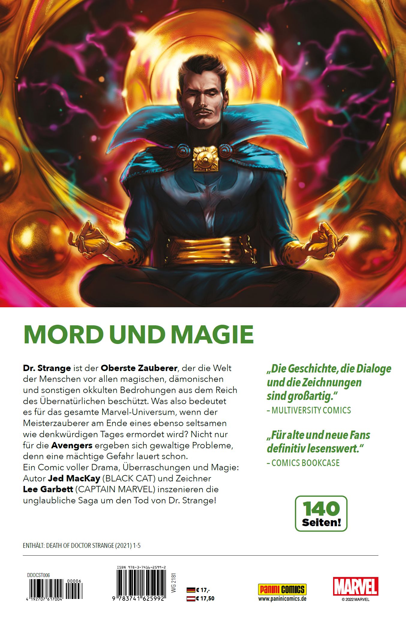Rückseitencover Der Tod von Doctor Strange