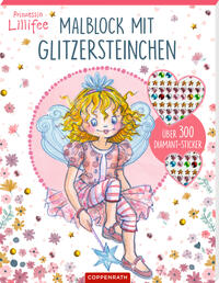 Vorderes Coverbild Malblock mit Glitzersteinchen (Prinzessin Lillifee)