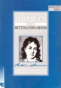 Vorderes Coverbild Internationales Jahrbuch der Bettina-von-Arnim-Gesellschaft