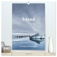 Vorderes Coverbild Island - Landschaften vom Wasser geprägt (hochwertiger Premium Wandkalender 2025 DIN A2 hoch), Kunstdruck in Hochglanz