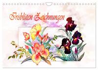 Vorderes Coverbild Irisblüten Zeichnungen (Wandkalender 2025 DIN A4 quer), CALVENDO Monatskalender