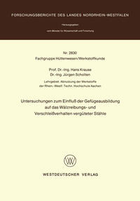 Vorderes Coverbild Untersuchungen zum Einfluß der Gefügeausbildung auf das Wälzreibungs- und Verschleißverhalten vergüteter Stähle
