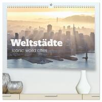 Vorderes Coverbild Weltstädte - Iconic world cities (hochwertiger Premium Wandkalender 2025 DIN A2 quer), Kunstdruck in Hochglanz