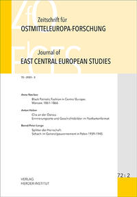 Vorderes Coverbild Zeitschrift für Ostmitteleuropa-Forschung (ZfO) 72/2 / Journal of East Central European Studies (JECES) 72/2
