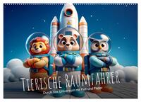 Vorderes Coverbild Tierische Raumfahrer: Durch das Universum mit Fell und Feder (Wandkalender 2025 DIN A2 quer), CALVENDO Monatskalender