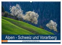 Vorderes Coverbild Alpen - Schweiz und Vorarlberg (Wandkalender 2025 DIN A2 quer), CALVENDO Monatskalender
