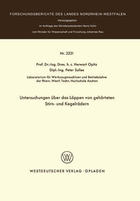 Vorderes Coverbild Untersuchungen über das Läppen von gehärteten Stirn- und Kegelrädern