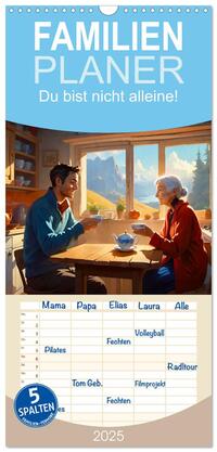 Vorderes Coverbild Familienplaner 2025 - Du bist nicht alleine! mit 5 Spalten (Wandkalender, 21 x 45 cm) CALVENDO