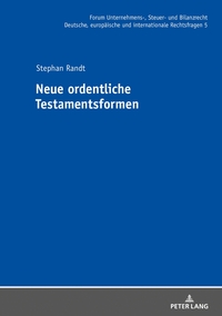 Vorderes Coverbild Neue ordentliche Testamentsformen