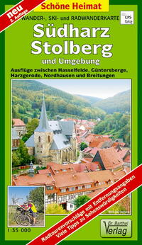 Vorderes Coverbild Wander-, Ski- und Radwanderkarte Südharz, Stolberg und Umgebung