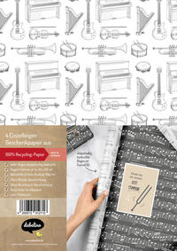 Vorderes Coverbild Geschenkpapier-Set: Musik, Instrumente, Noten