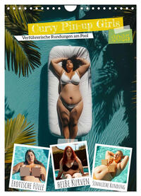Vorderes Coverbild Curvy Pin-up Girls - Verführerische Rundungen am Pool (Wandkalender 2025 DIN A4 hoch), CALVENDO Monatskalender