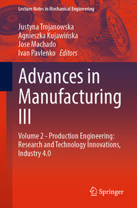 Vorderes Coverbild Advances in Manufacturing III