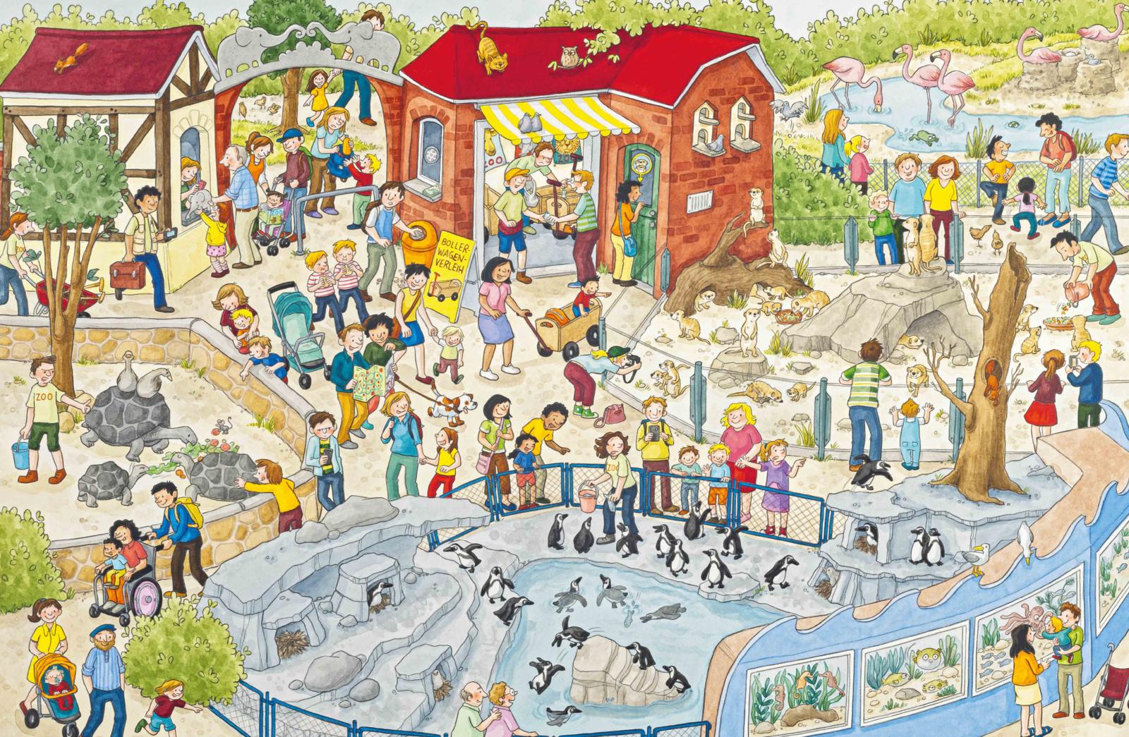 Beispielinhalt (Bild) Mein großes Zoo-Wimmelbuch