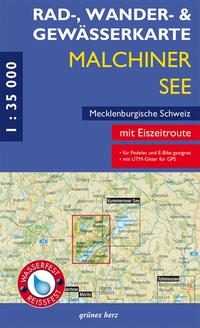 Vorderes Coverbild Rad-, Wander- und Gewässerkarte Malchiner See, Mecklenburgische Schweiz