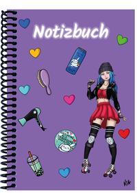 Vorderes Coverbild A 5 Notizbuch Manga Enora, lila, kariert