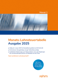 Vorderes Coverbild Monats-Lohnsteuertabelle 2025