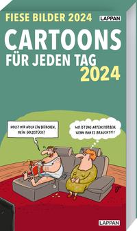 Vorderes Coverbild Fiese Bilder Cartoons für jeden Tag 2024: Tageskalender