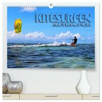 Vorderes Coverbild Kitesurfen - Action pur (hochwertiger Premium Wandkalender 2025 DIN A2 quer), Kunstdruck in Hochglanz