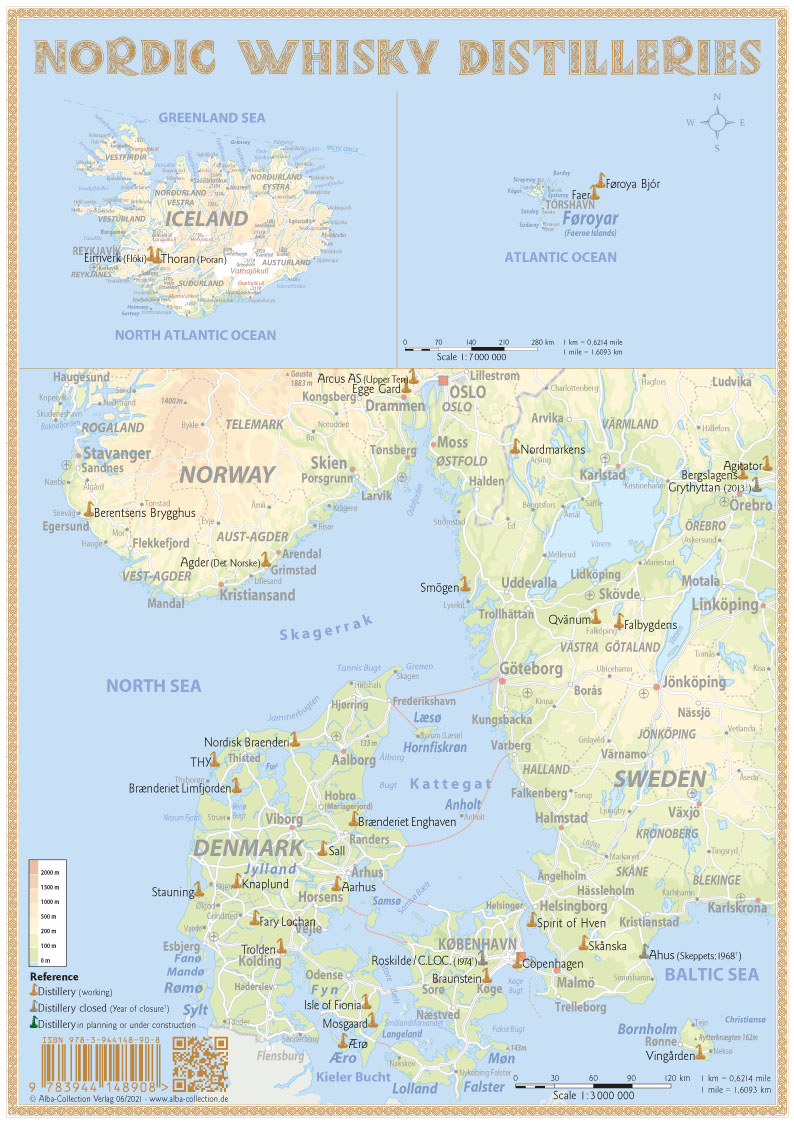 Rückseitencover Nordic Whisky Distilleries - Tasting Map