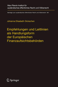 Vorderes Coverbild Empfehlungen und Leitlinien als Handlungsform der Europäischen Finanzaufsichtsbehörden