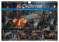 Vorderes Coverbild KI-Oldtimer (Wandkalender 2025 DIN A4 quer), CALVENDO Monatskalender
